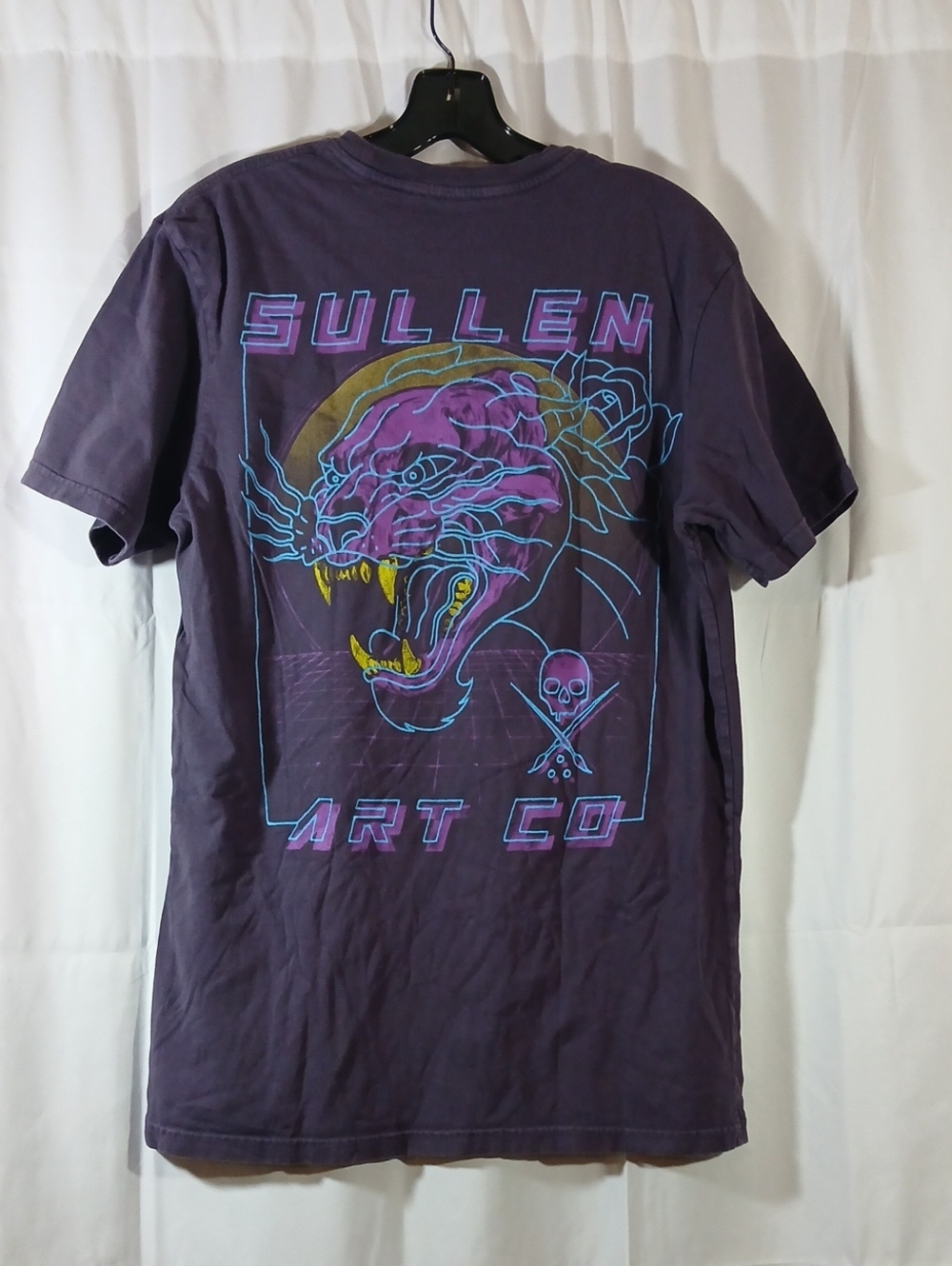 Sullen Art Collective Mens Medium "Future Night" Tee T-shirt Neon Panther Purple